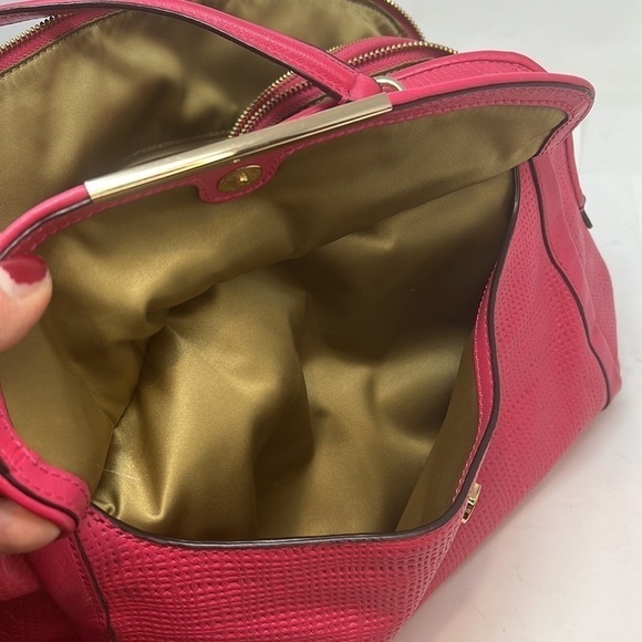 Coach 30092 Madison Embossed Leather Georgie Shoulder Satchel in Pink Ruby - Picture 16 of 16